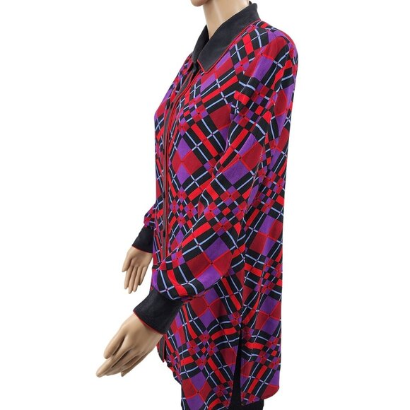 Bob Mackie Wearable Art Button-Up Tunic 100% Silk Womens Size S - Picture 3 of 10